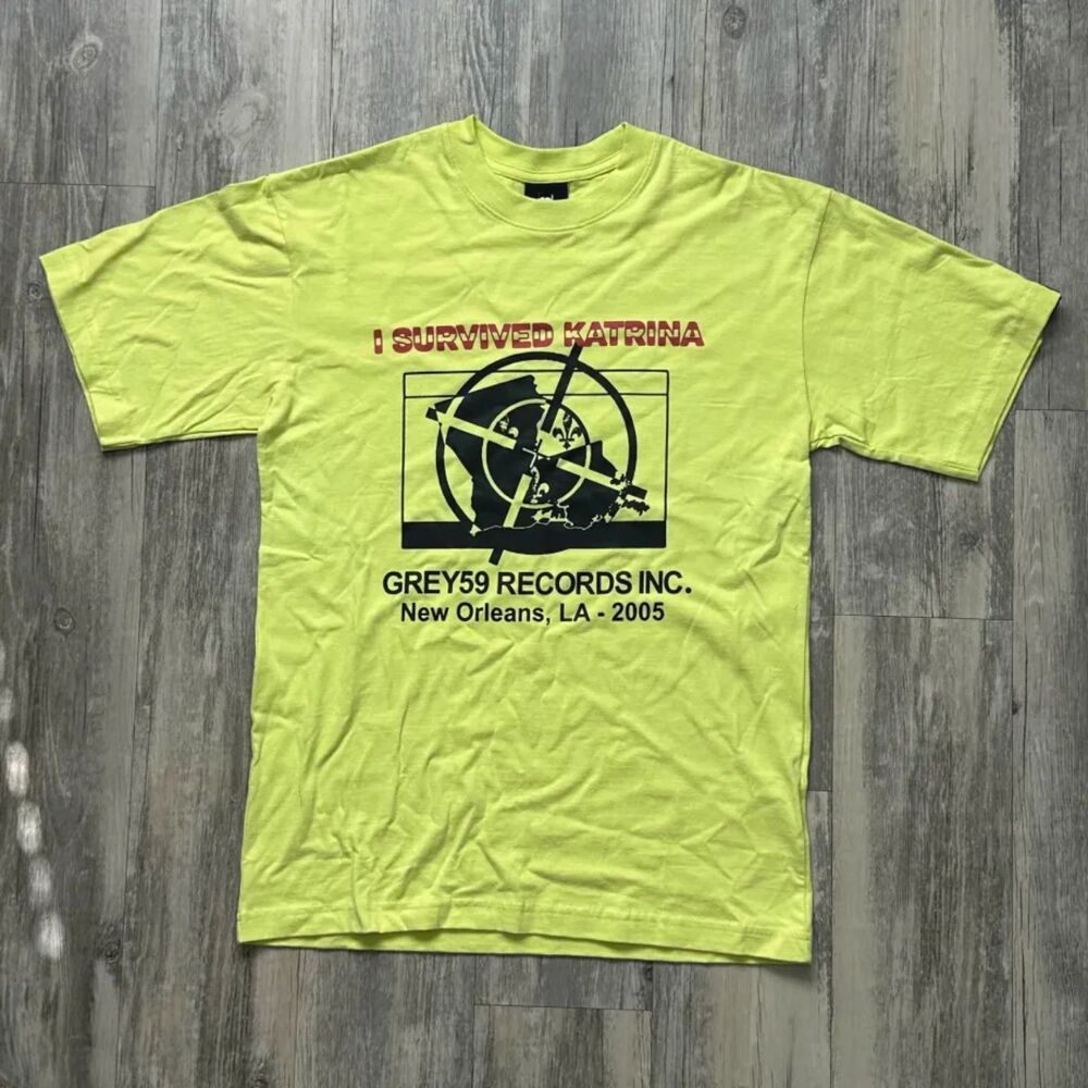 Grey Five Nine G59 I Survived Katrina T Shirt Size Small
